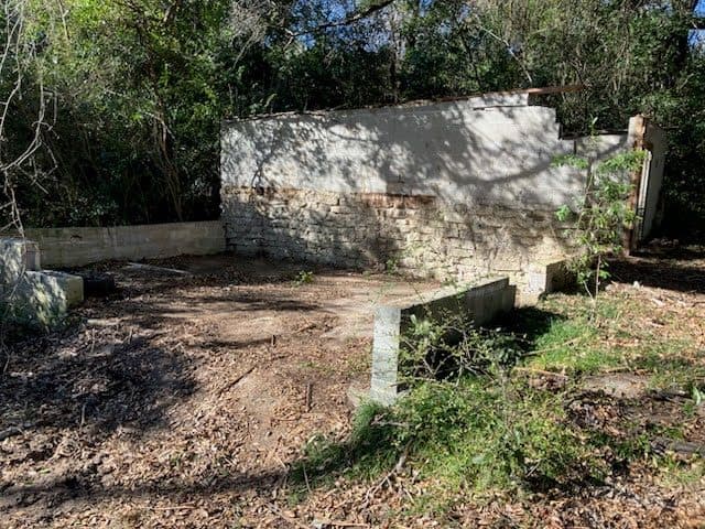 After site clearing with debris removed and the site stripped down.